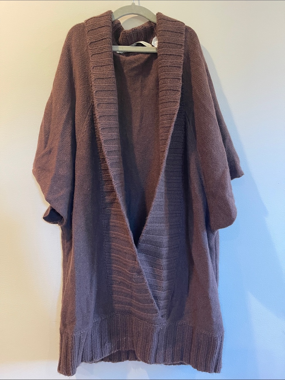 Twelfth Street by Cynthia Vincent 100% Cashmere Open-Front Shawl Collar Cardigan